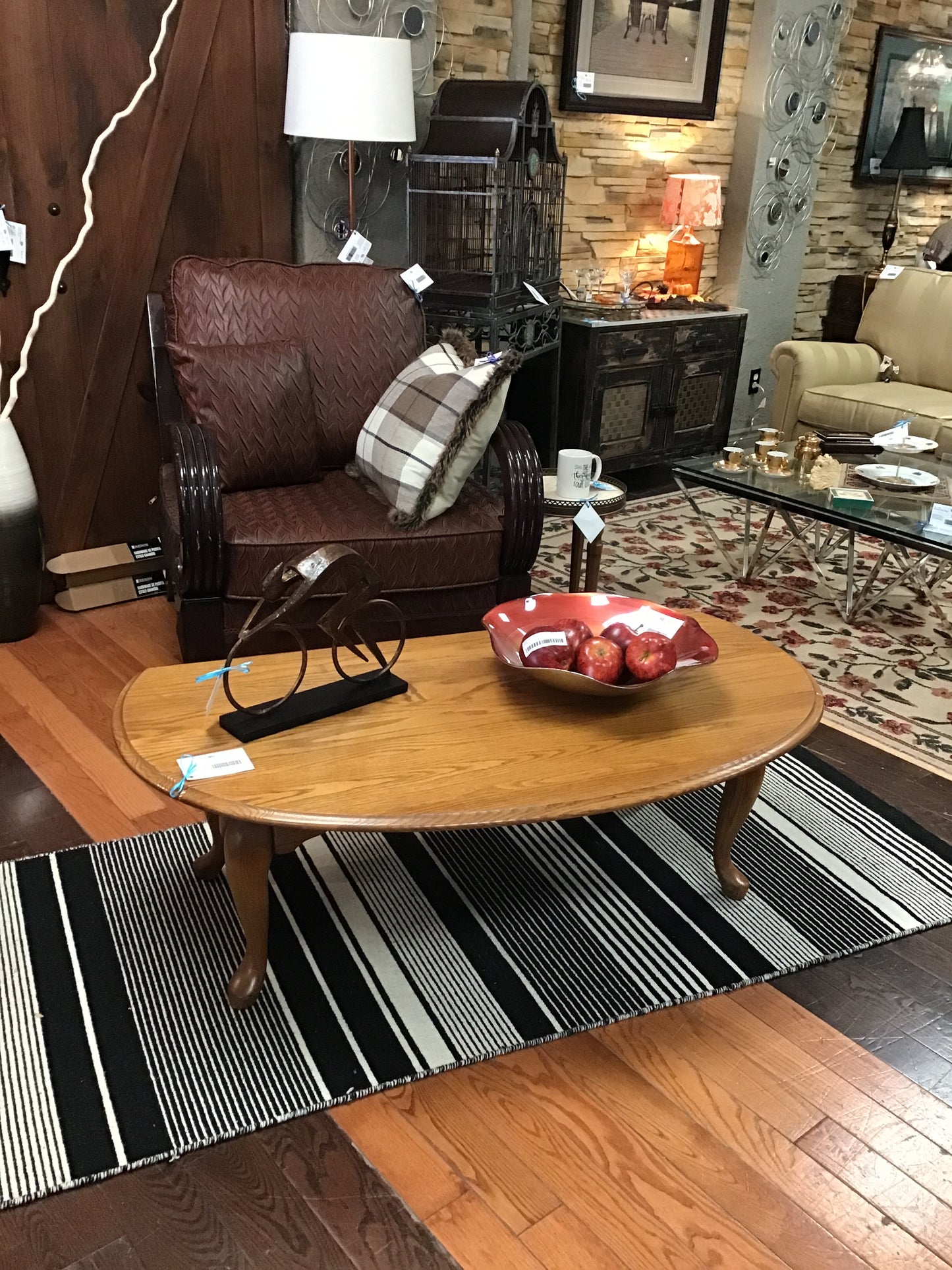 Wooden Oval Drop Leaf Coffee Table