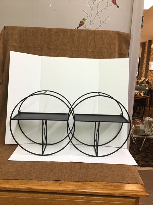 Decorative Hanging Black Metal Shelf