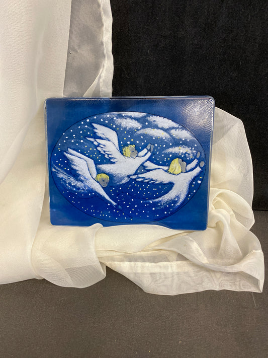 Vintage Finnish Xmas Glass Paperweight/Decor