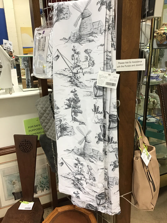 PAIR Lush Decor Drapery Panels - Toile