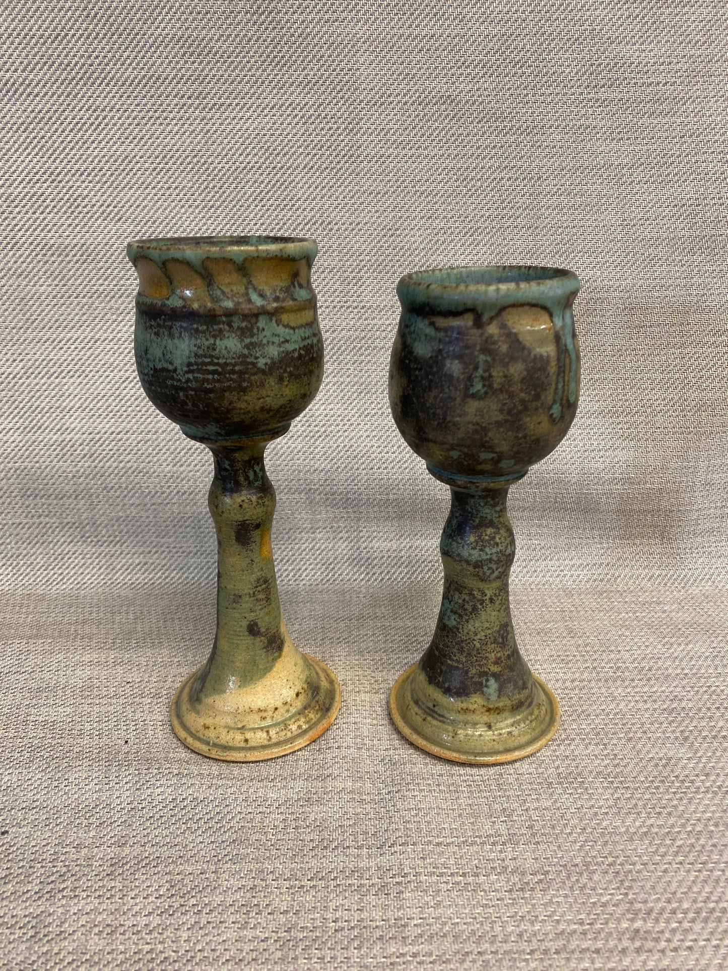 PAIR Studio Pottery Goblets- Teal