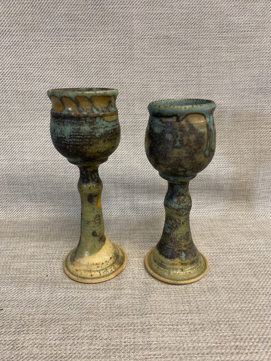 PAIR Studio Pottery Goblets- Teal