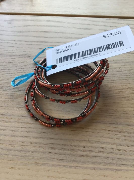 Set of 9 Bangle Bracelets