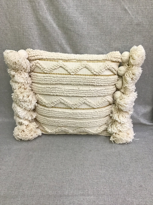 Bloomingville Throw Pillow w Fringe