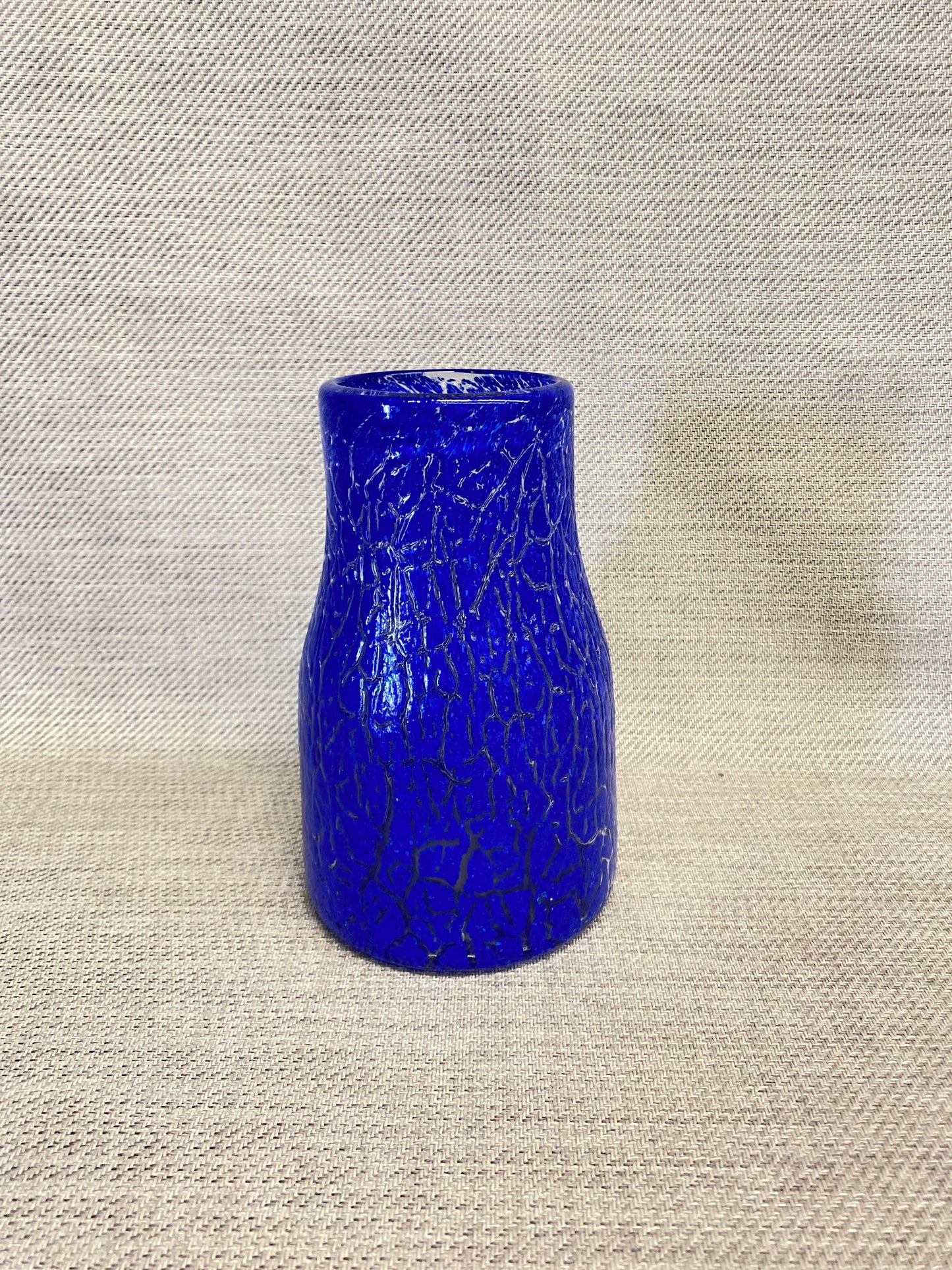 Glass Vase - Blue Crackle