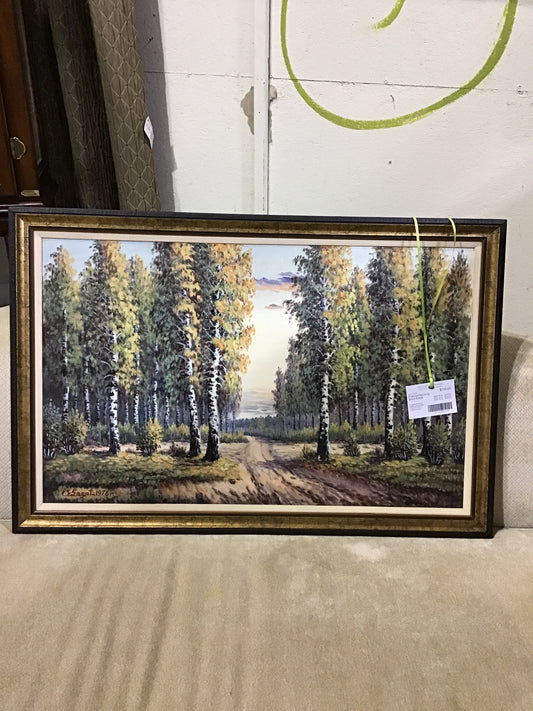 Framed Painting - Birch Forest