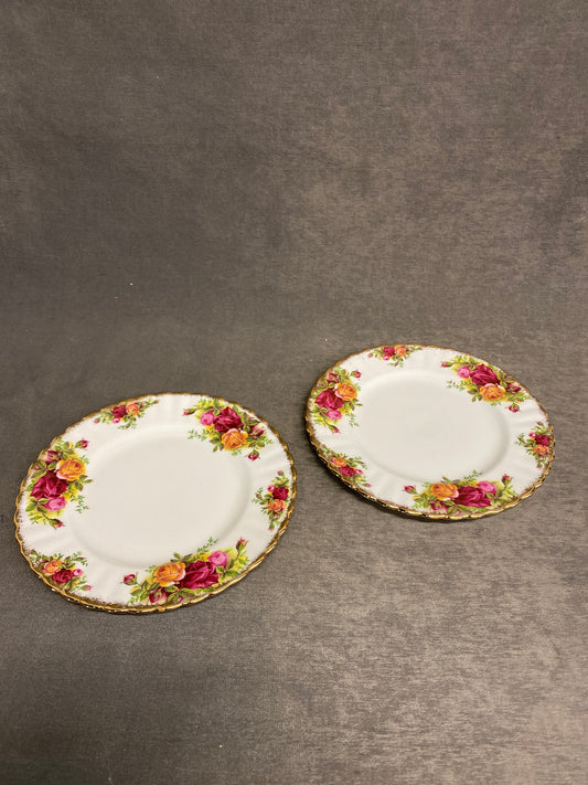 Set 2 Old Country Roses Dessert Plates