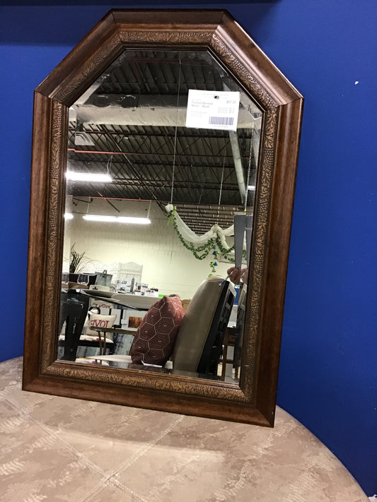 Framed Beveled Mirror - Wood