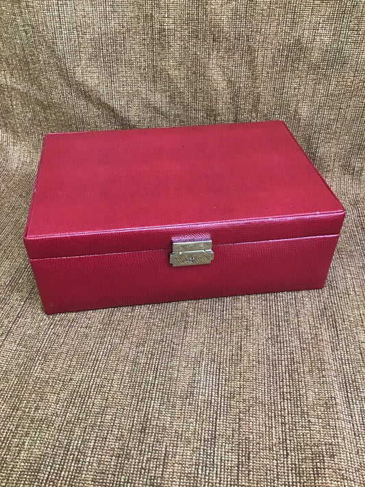 Red Faux Leather Jewelry Box