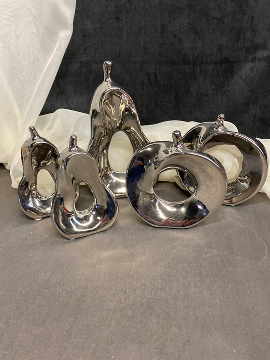 SET 5 Decorative Chrome Fruit