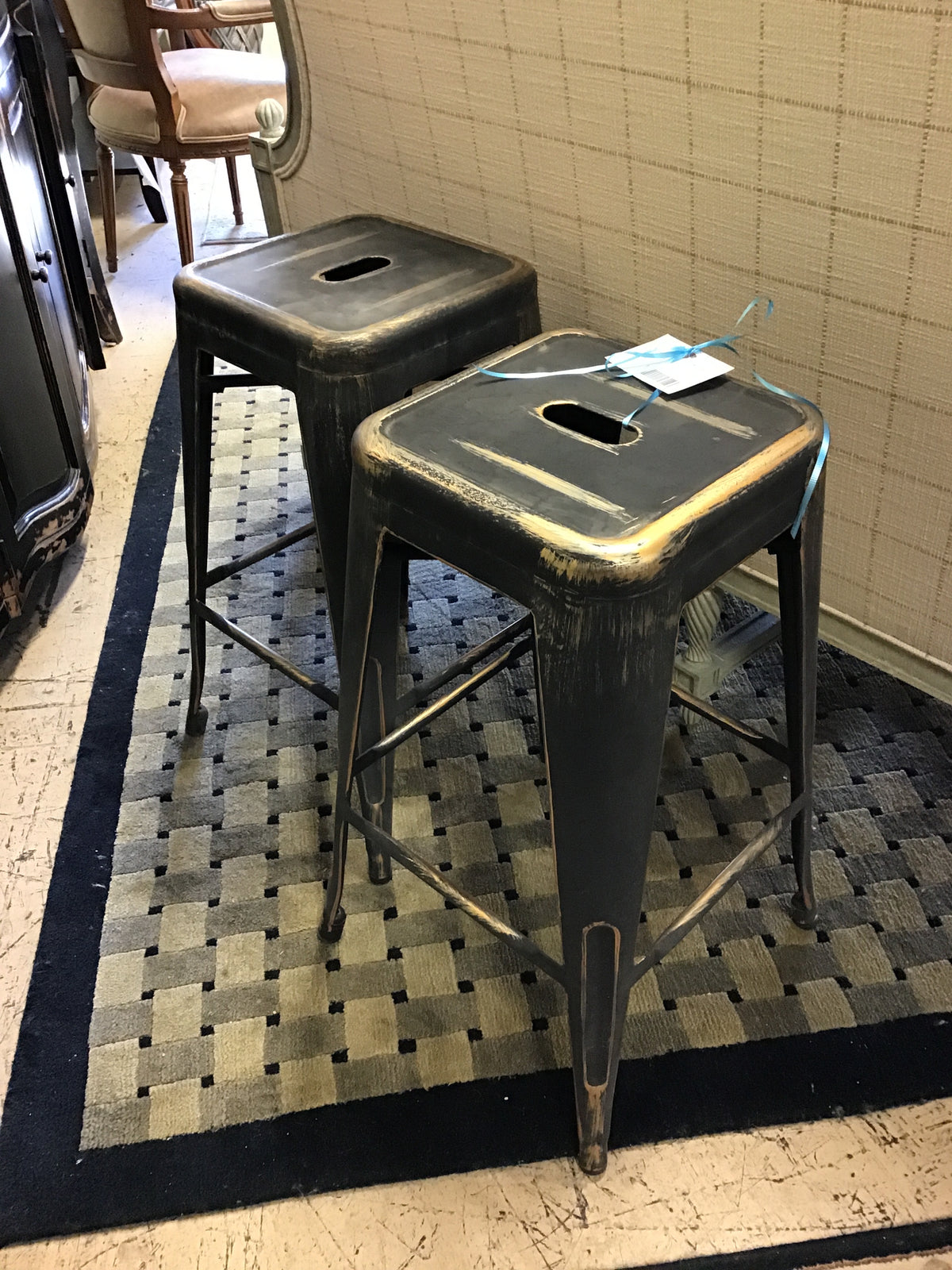Pair Marius Metal Counter Stools