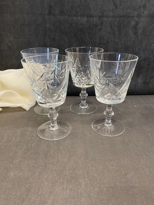 SET 4 Pinwheel White Wine Glasses