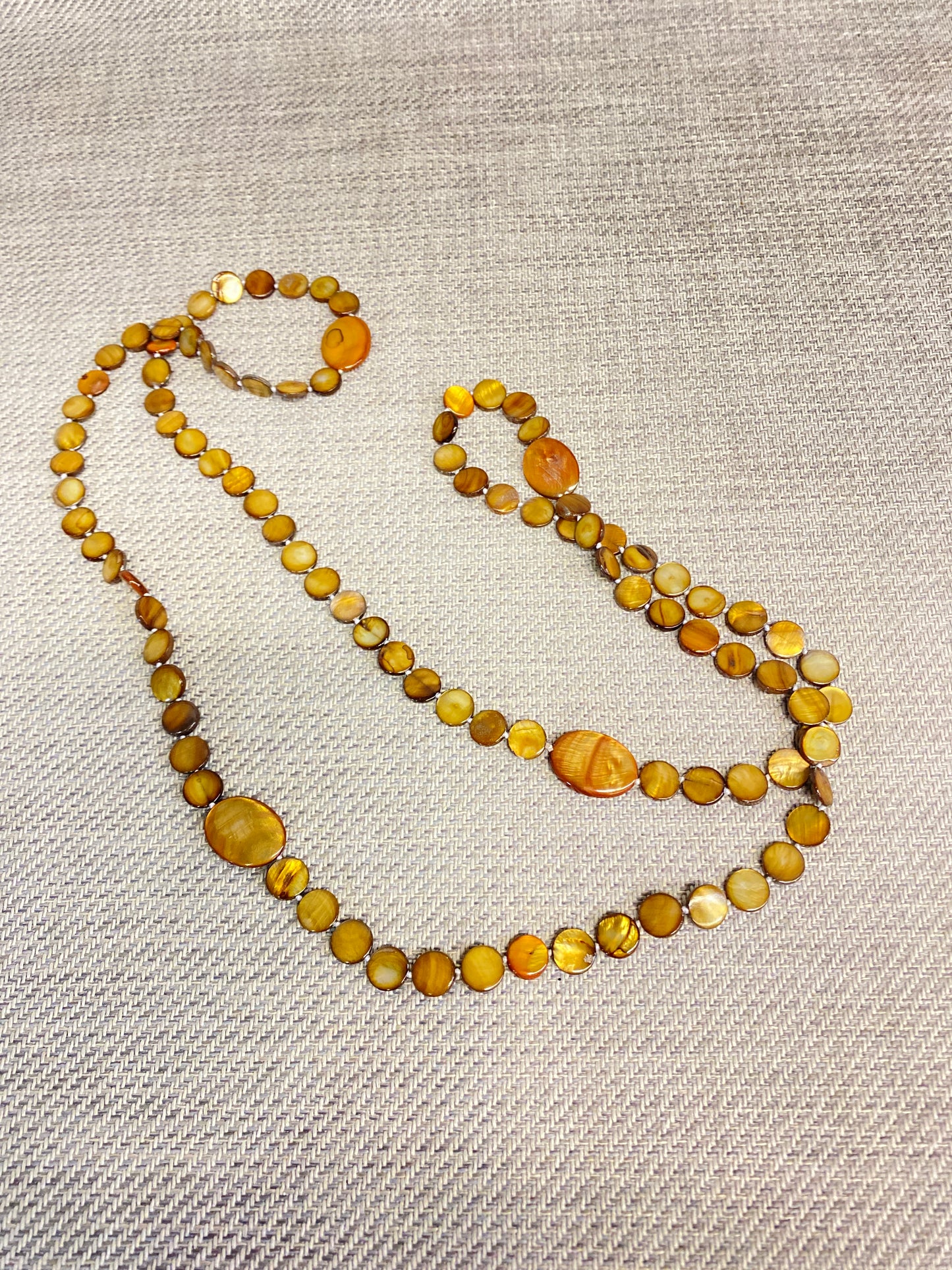 Long Amber Shell Necklace