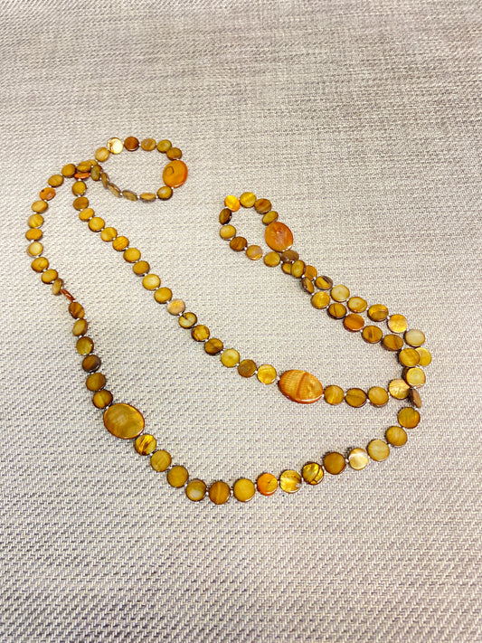 Long Amber Shell Necklace