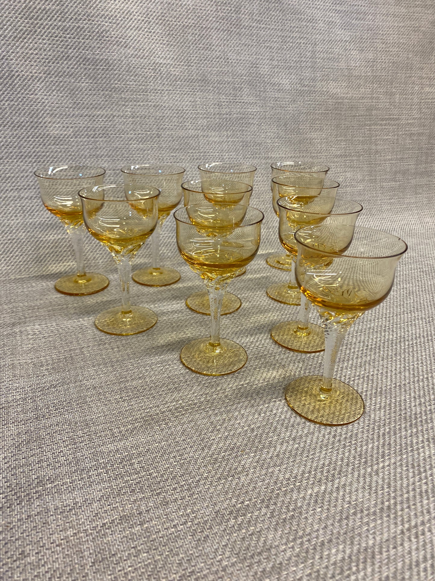Set 10 Twist Stem Cocktail Glasses - Yellow