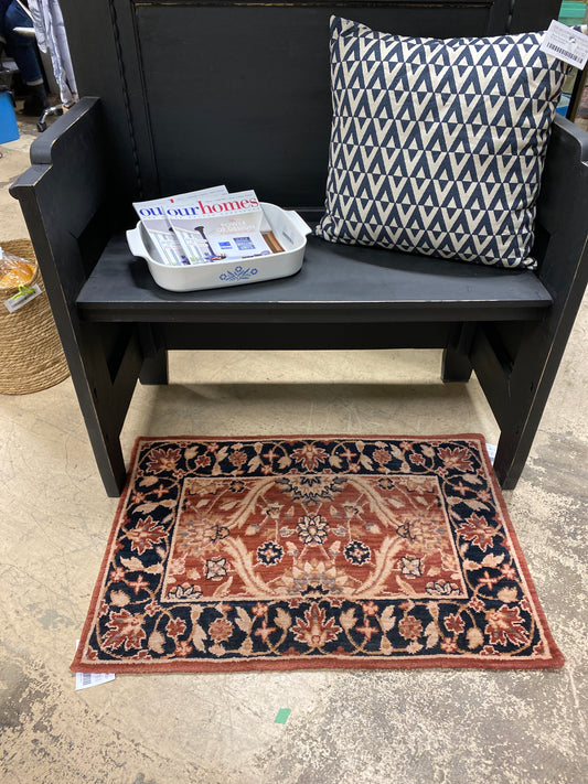 Wool Rug - Black & Rust 24" x 35"