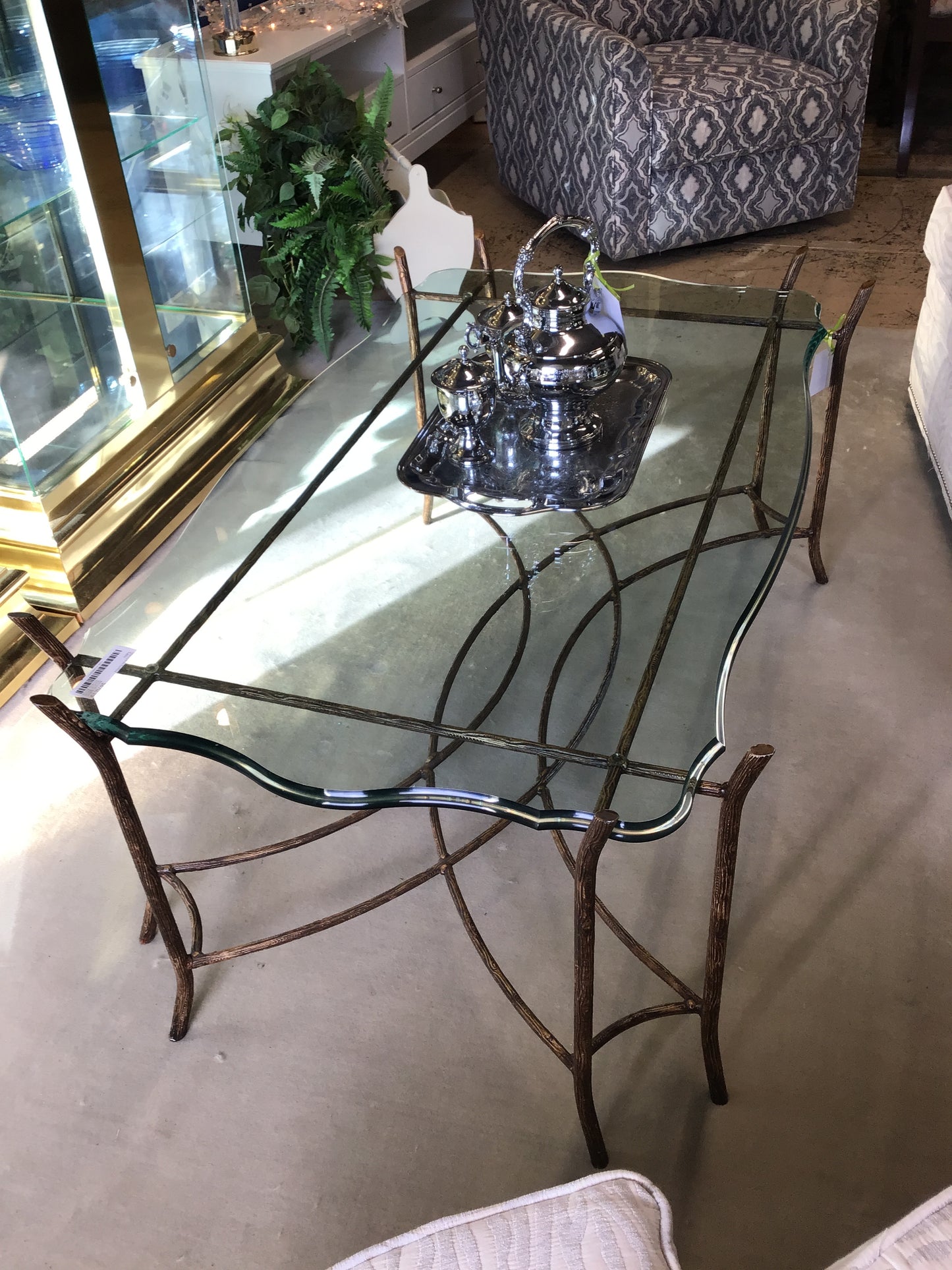 Glass/Iron Coffee Table