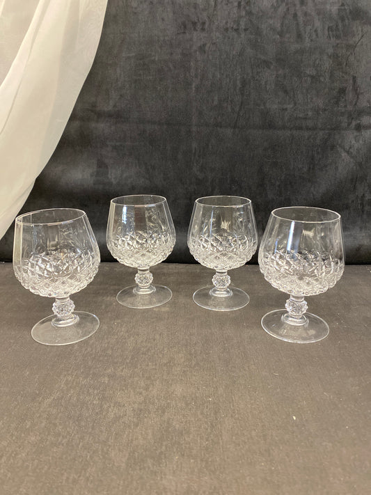 Set 4 Cristal D'Arques Brandy Snifters