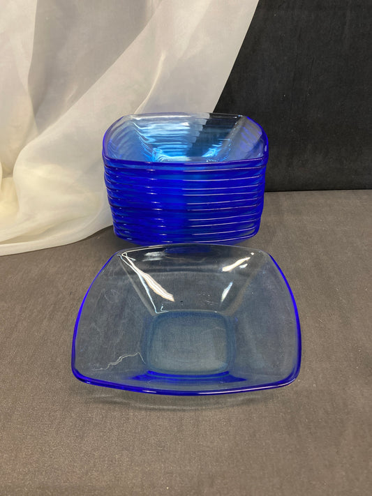 Set 12 Glass Bowls - Cobalt Blue