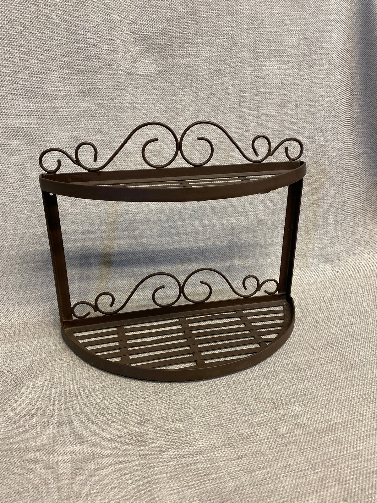 Half Moon 2 Tier Metal Wall Shelf