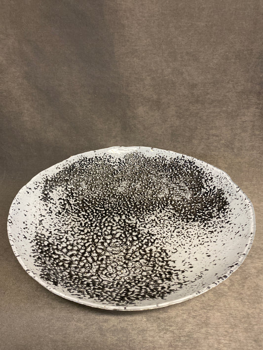 Glass Bowl - Grey & White