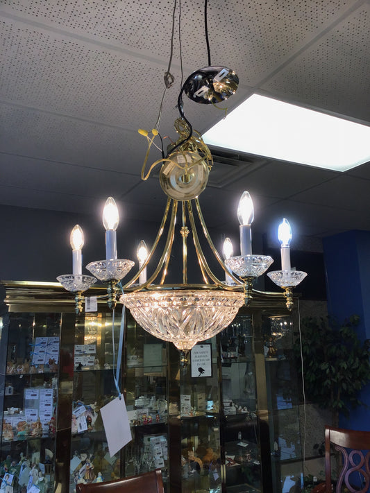 Gorgeous! Lead Crystal & Brass Chandelier