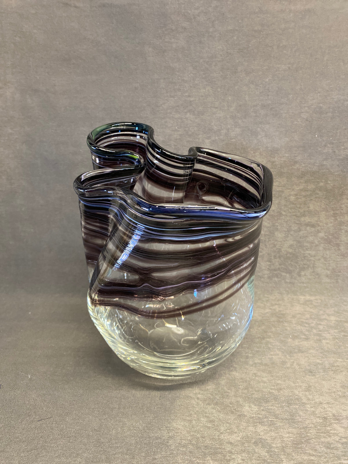 Signed Art Glass Handkerchief Vase