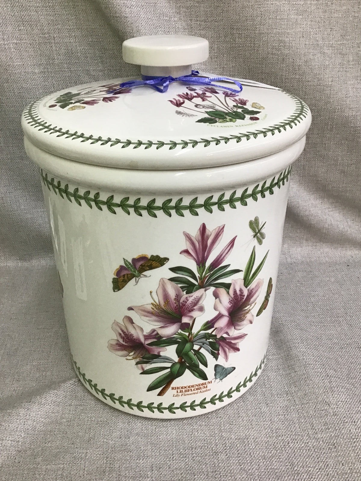 Portmeirion Botanic Garden Bread Crock w Lid