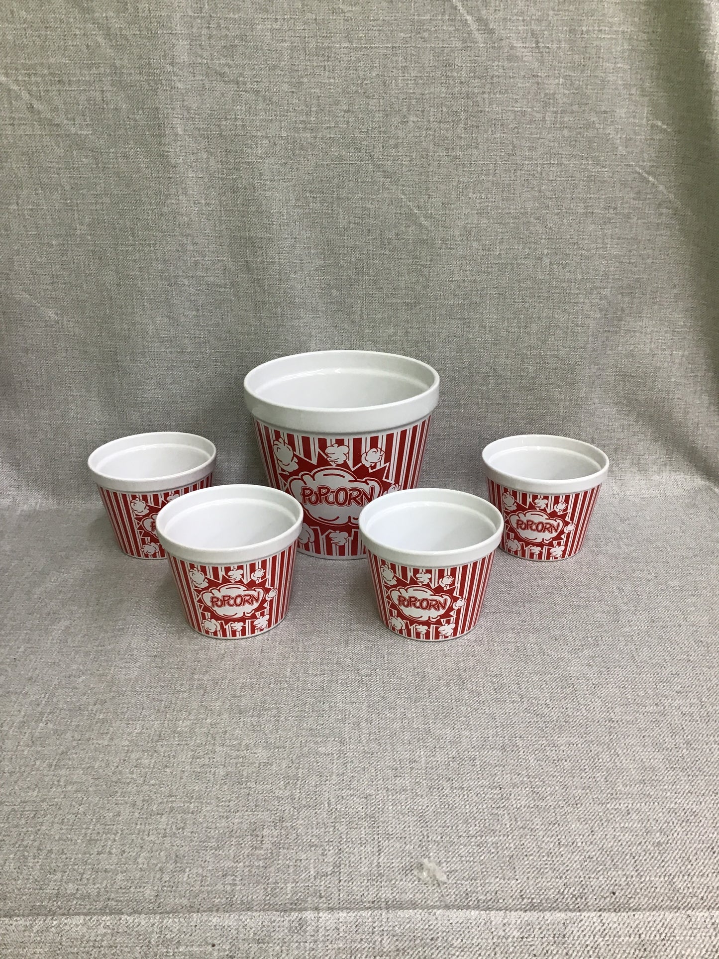 Red & White Popcorn Bowls
