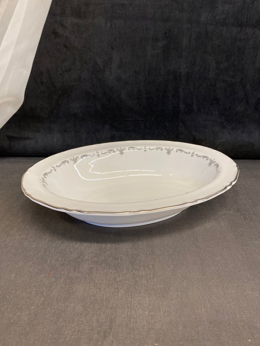 Royal Worcester "Silver Chantilly" Oval Bowl