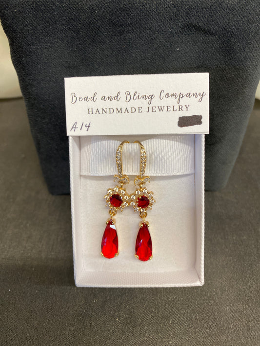 NEW! Handmade Pierced Earings - Bowtie/Red