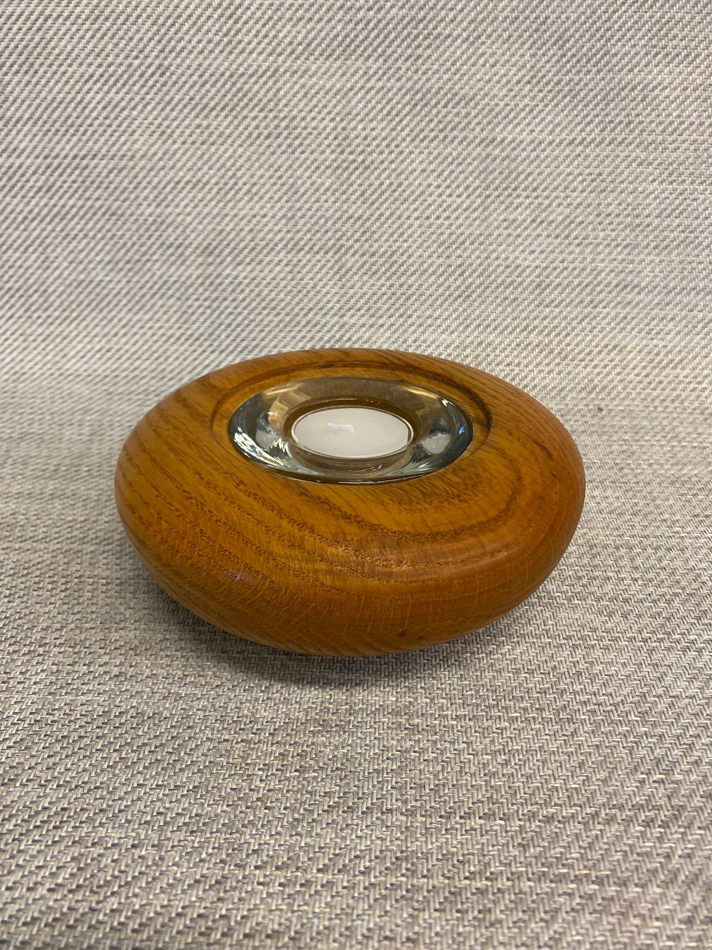 2PC Carved Wood Tea Light Holder