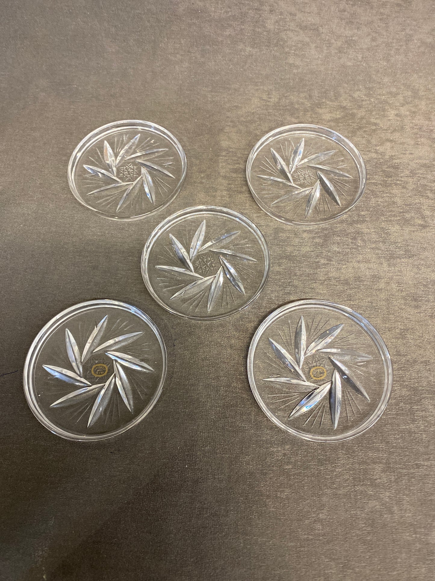 5 Pinwheel Crystal Coasters