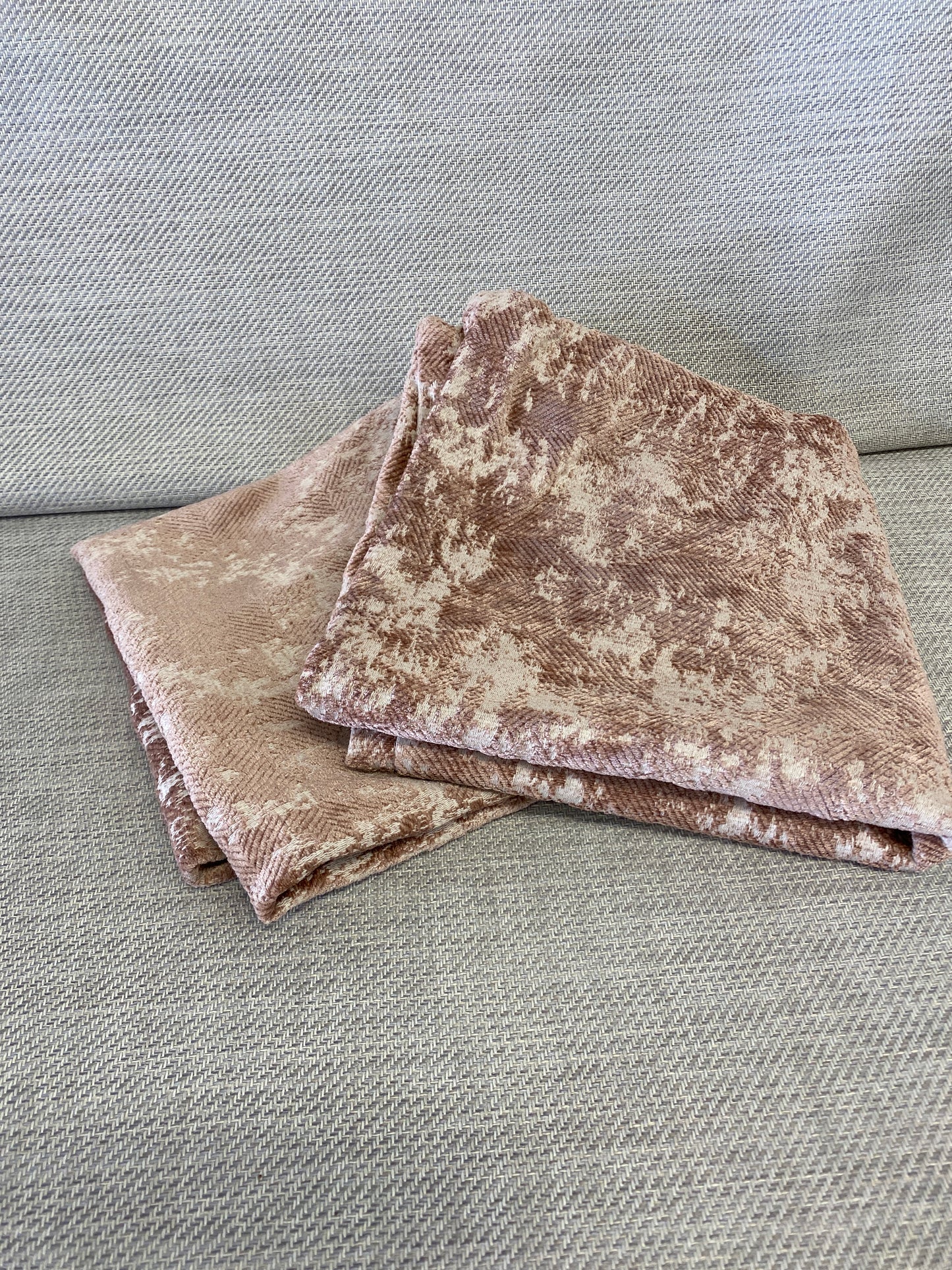 PAIR Cushion Covers - Rose Textured