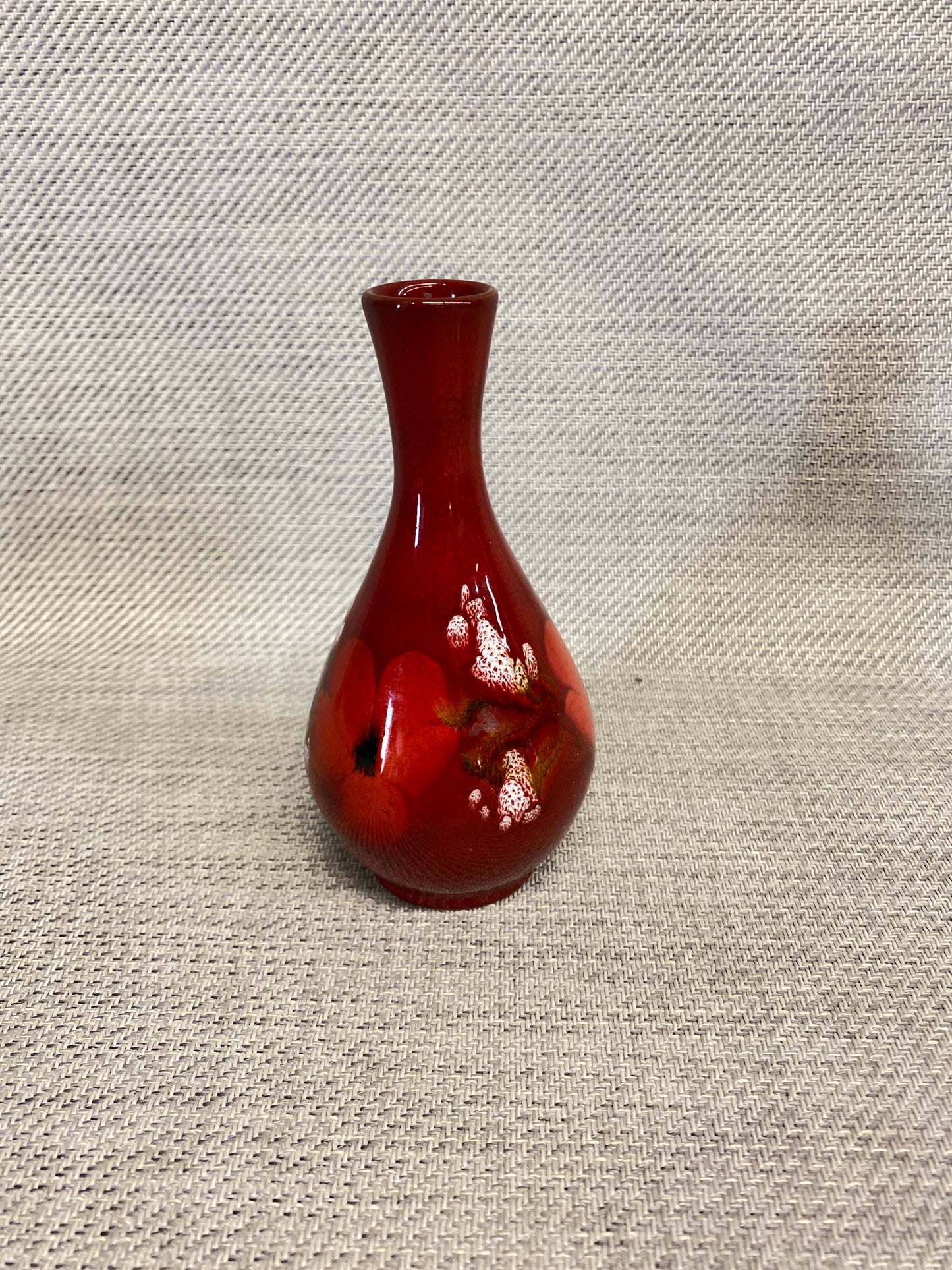 Studio Pottery Vase - Red Flowers
