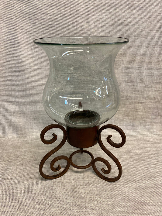2PC Candleholder - Glass Hurricane