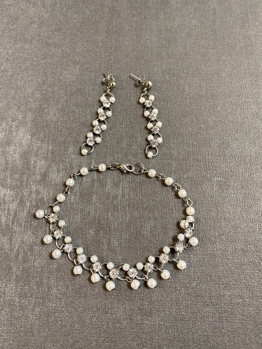 Bracelet & Earrings - Faux Pearl