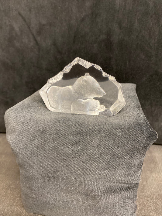 Mats Jonasson Crystal Paperweight - Bear