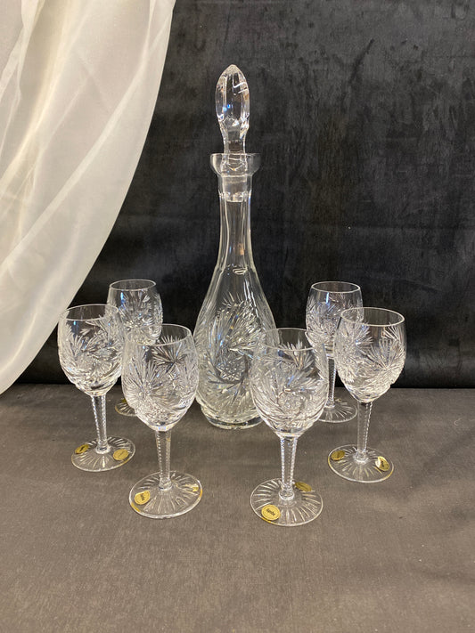 7PC Spode Decanter & Glasses