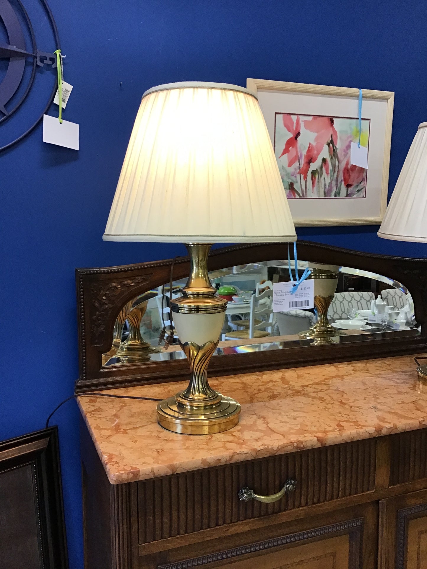 Stiffel Table Lamp - Brass & Enamel