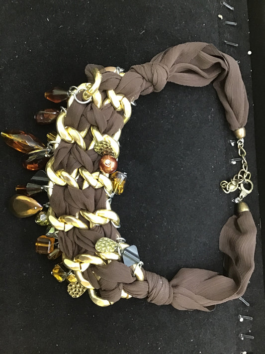 Brown Cloth Necklace