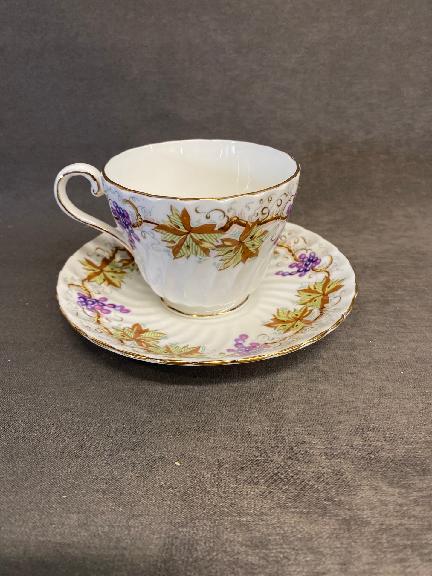 Aynsley Teacup & Saucer - Grapevine