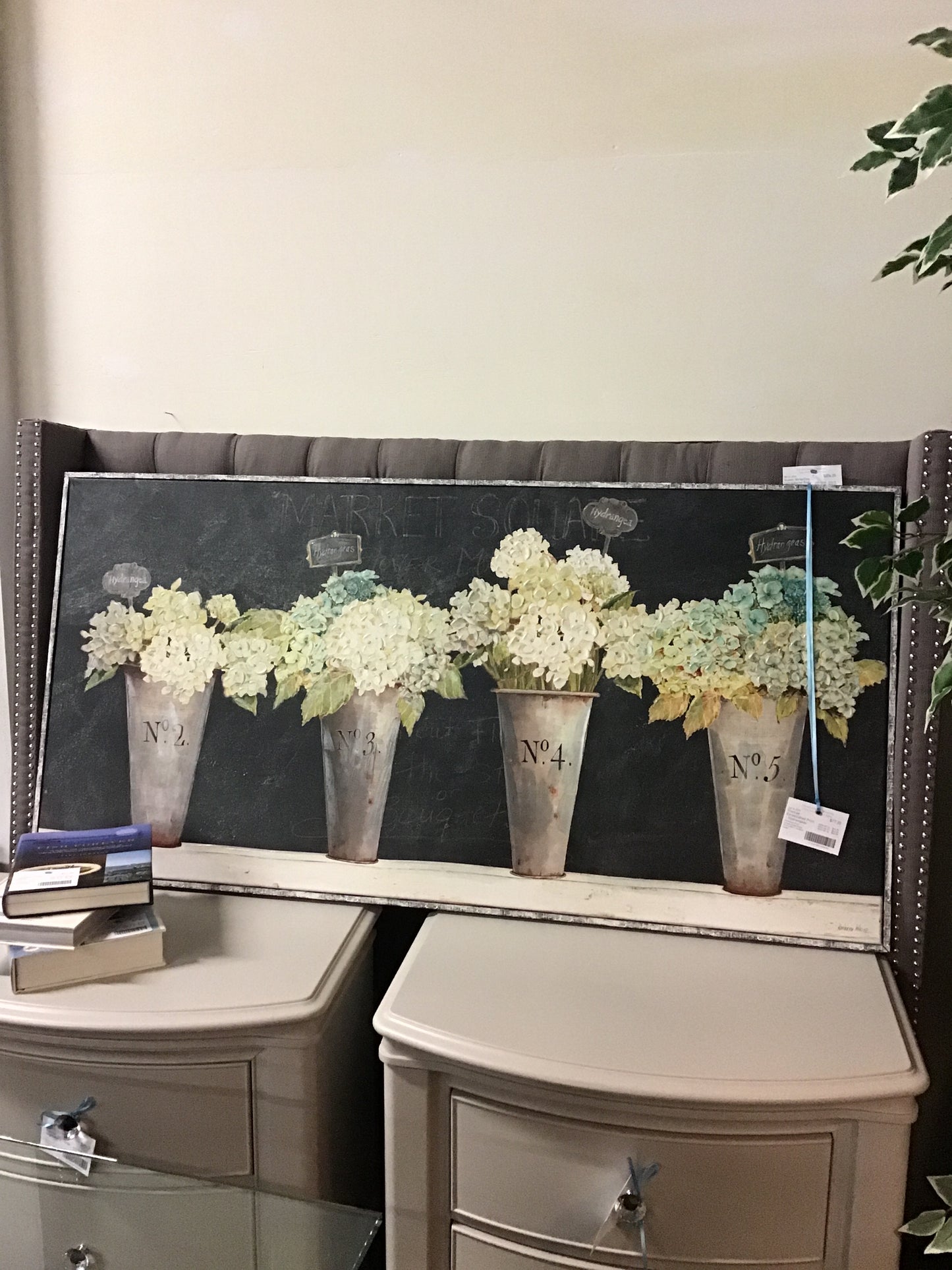 Framed Embellished Print - Hydrangeas