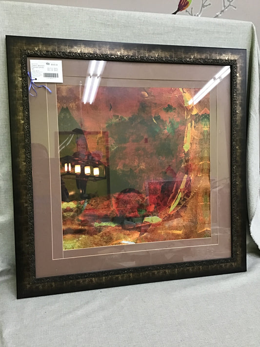 'Lovers' Abstract Framed Canvas Art
