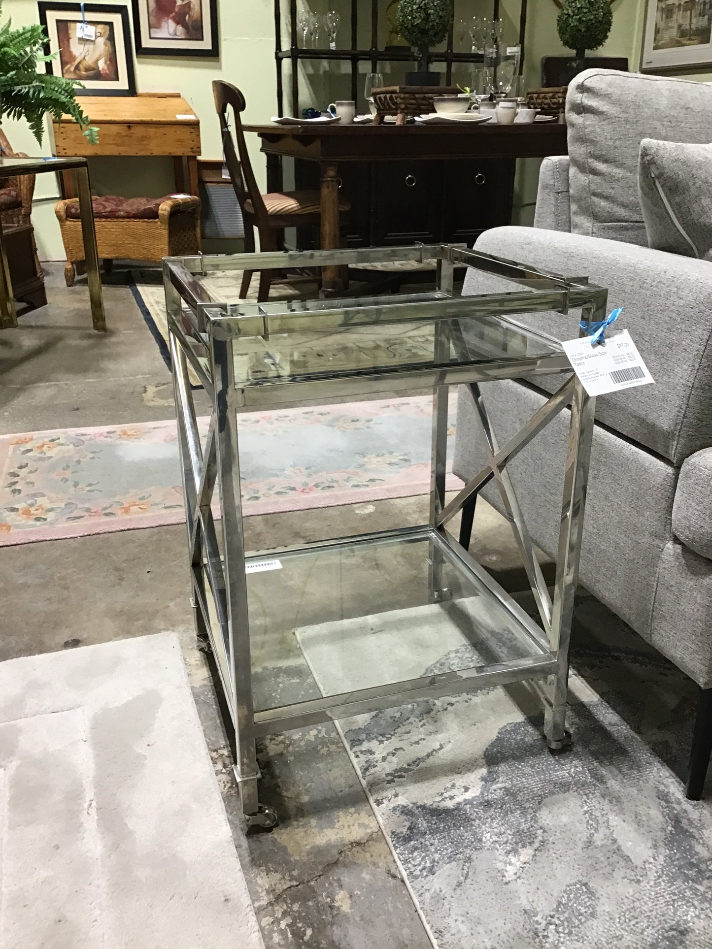 Chrome/Glass Side Table