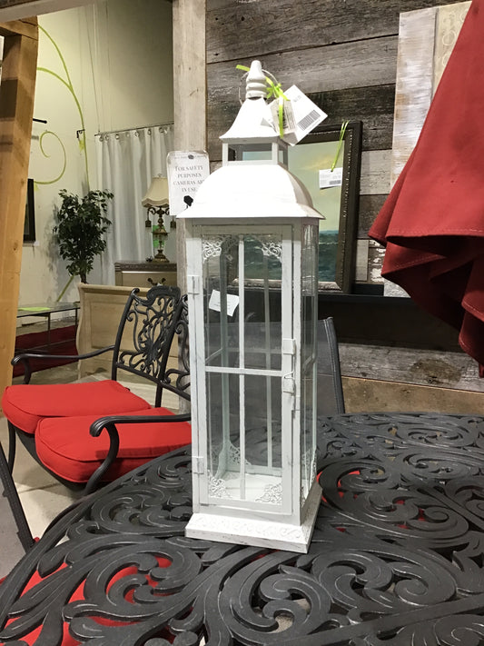 New! White Metal Lantern
