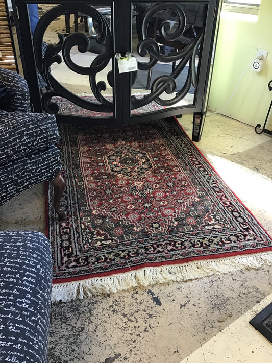 Hand Knotted Wool Rug - Red 36" x 64"