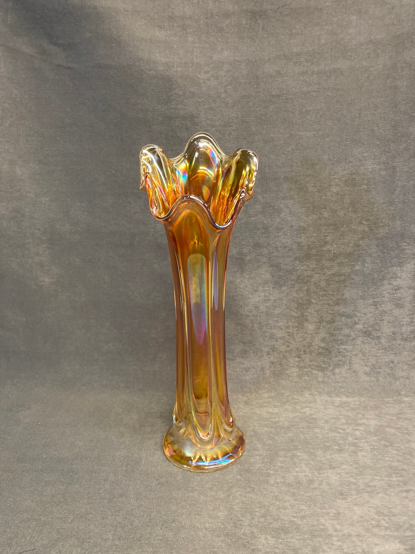 Vintage Glass Swung Vase - Marigold