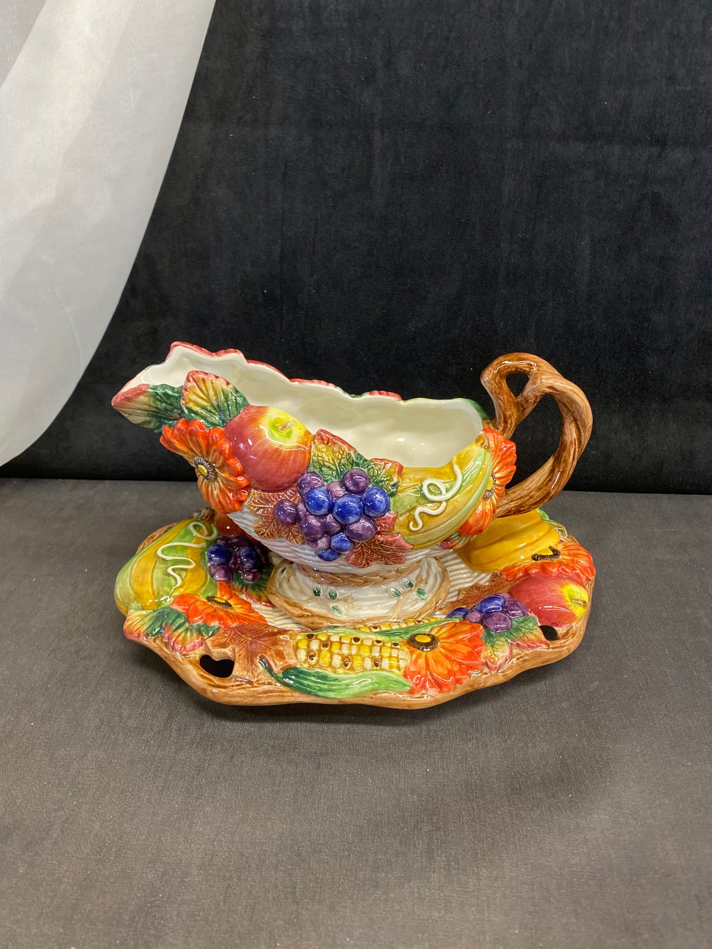 2PC Fitz & Floyd "Autumn Bounty" Gravy