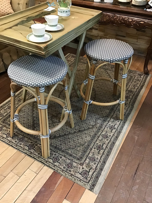 Pair Bamboo Counter Stools